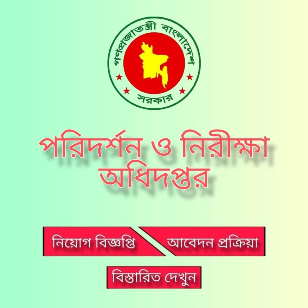 পরিদর্শন ও নিরীক্ষা অধিদপ্তর নিয়োগ বিজ্ঞপ্তি ২০২৪